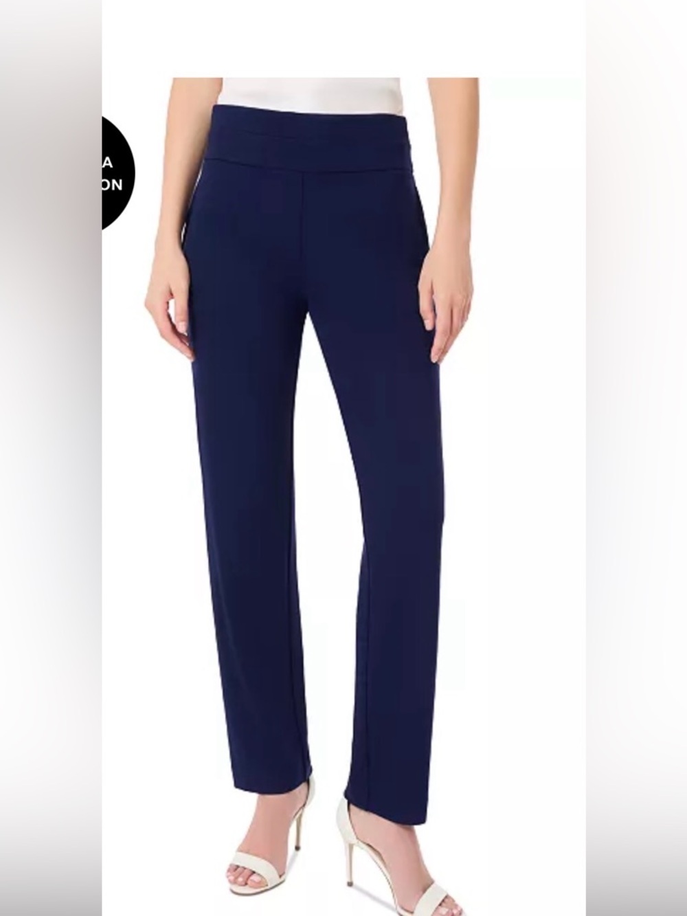 Jones NY Pull On Double Wide Waistband Straight Pant